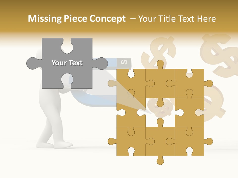 A Person Pushing A Magnet With Dollar Signs Coming Out Of It PowerPoint Template