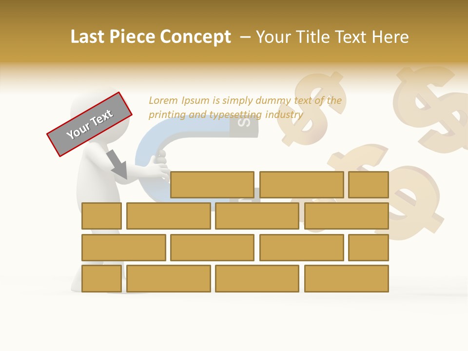 A Person Pushing A Magnet With Dollar Signs Coming Out Of It PowerPoint Template