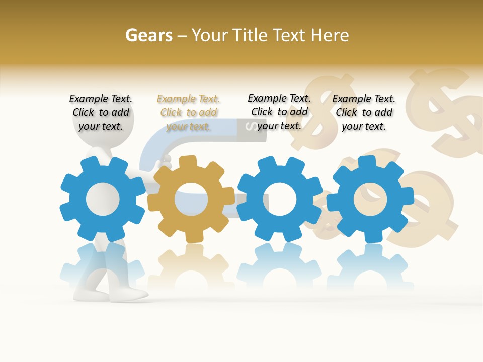 A Person Pushing A Magnet With Dollar Signs Coming Out Of It PowerPoint Template