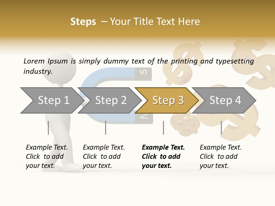 A Person Pushing A Magnet With Dollar Signs Coming Out Of It PowerPoint Template