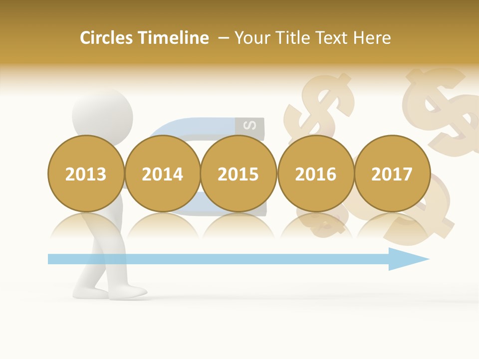 A Person Pushing A Magnet With Dollar Signs Coming Out Of It PowerPoint Template