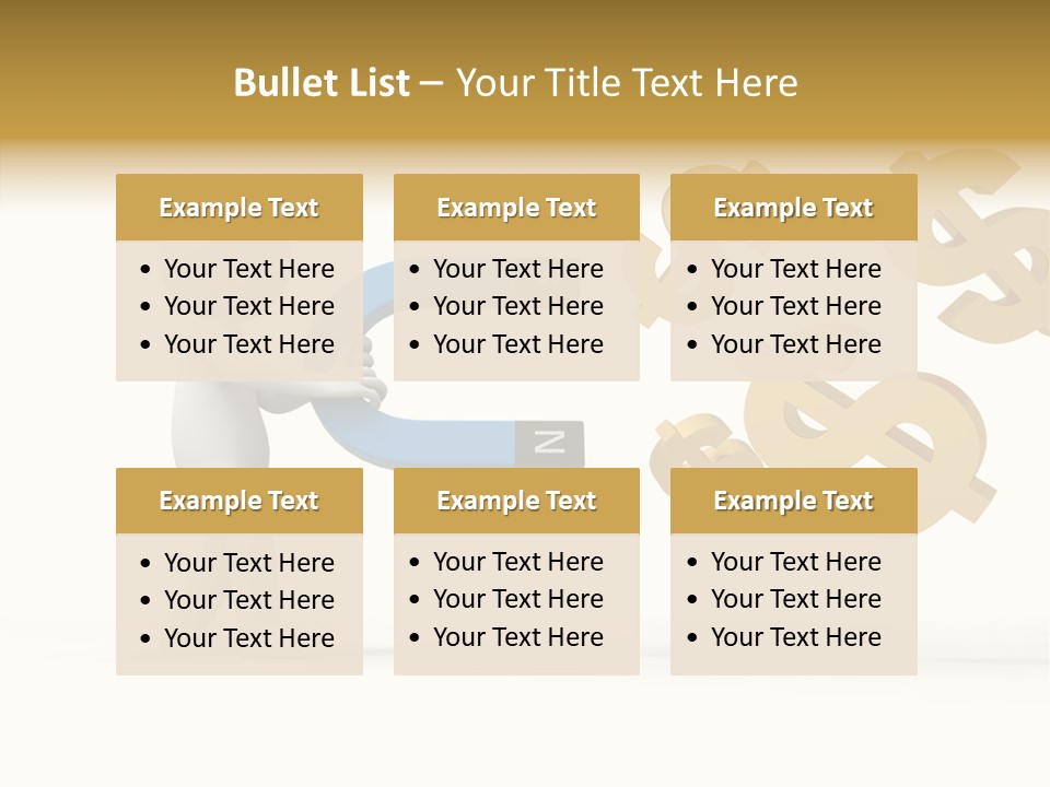 A Person Pushing A Magnet With Dollar Signs Coming Out Of It PowerPoint Template