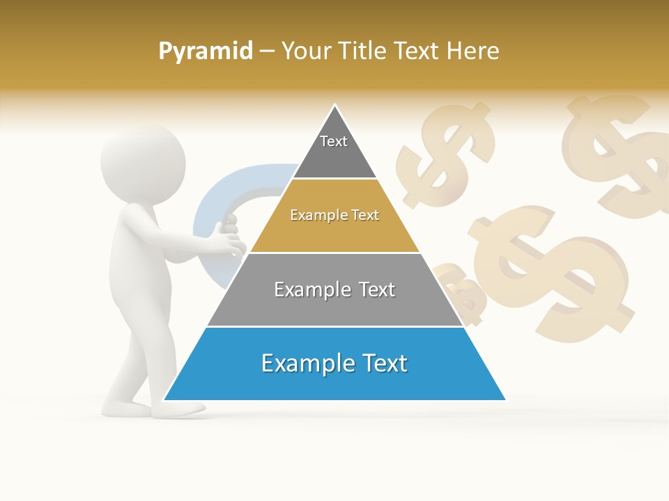 A Person Pushing A Magnet With Dollar Signs Coming Out Of It PowerPoint Template
