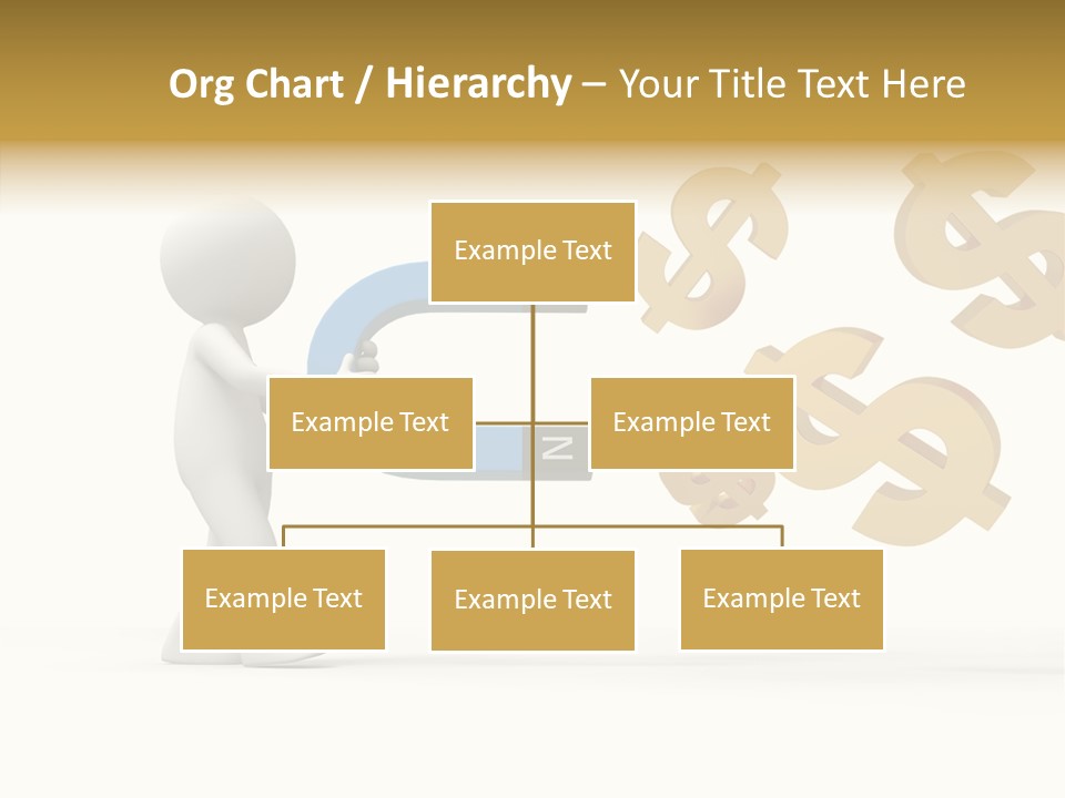 A Person Pushing A Magnet With Dollar Signs Coming Out Of It PowerPoint Template