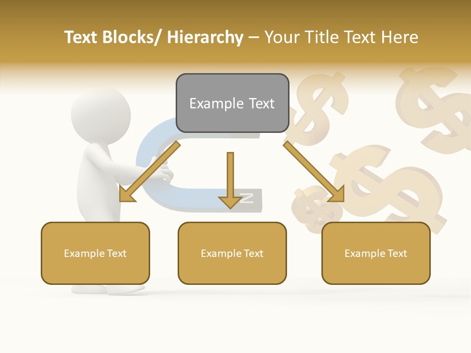 A Person Pushing A Magnet With Dollar Signs Coming Out Of It PowerPoint Template