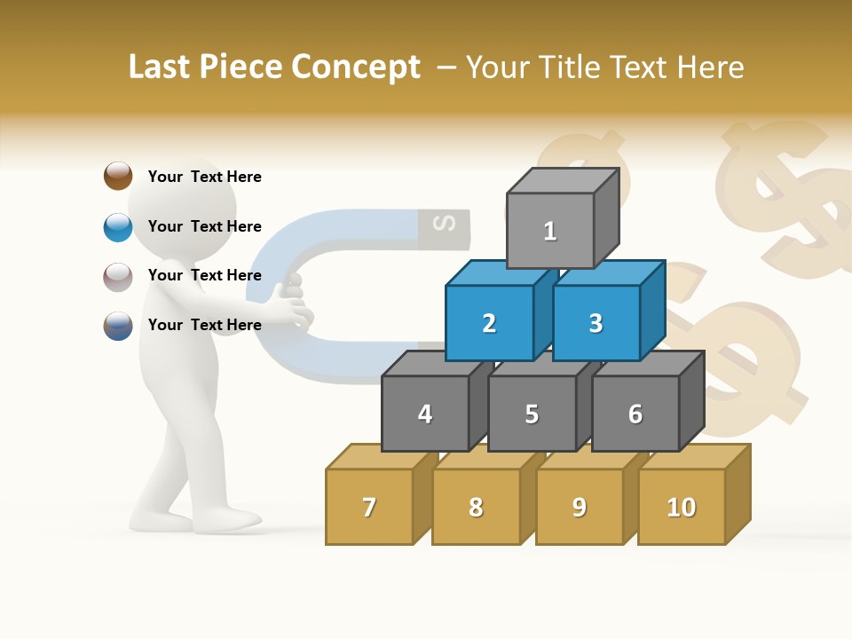 A Person Pushing A Magnet With Dollar Signs Coming Out Of It PowerPoint Template