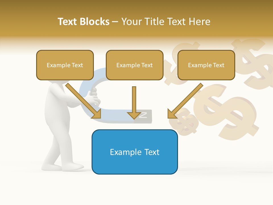A Person Pushing A Magnet With Dollar Signs Coming Out Of It PowerPoint Template