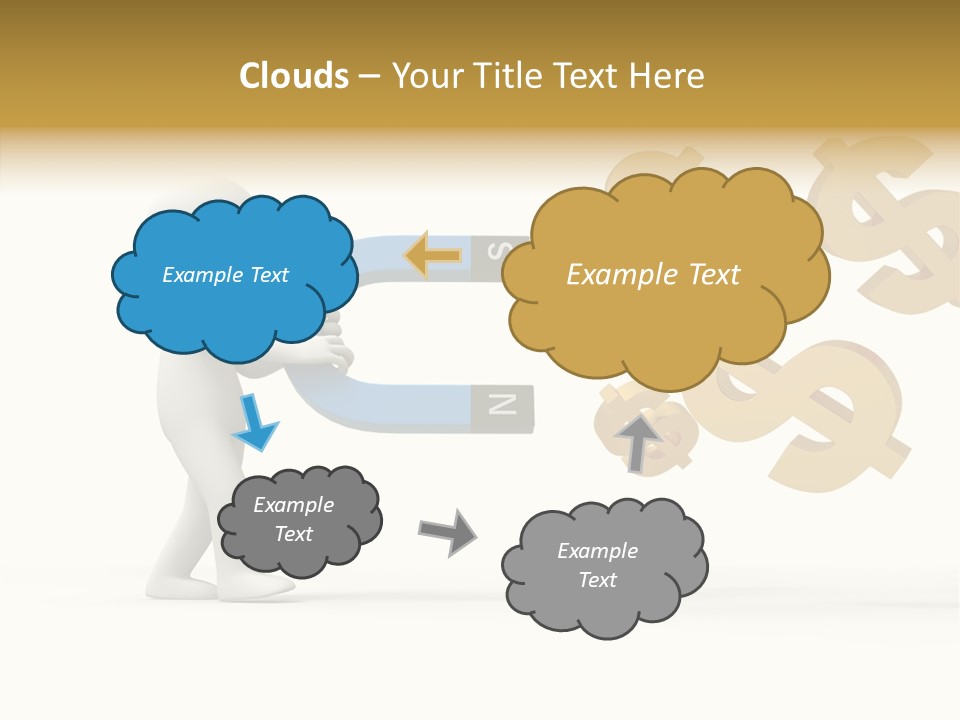 A Person Pushing A Magnet With Dollar Signs Coming Out Of It PowerPoint Template