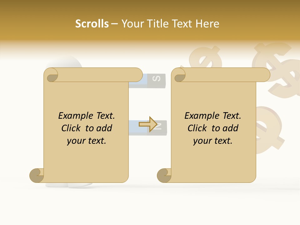 A Person Pushing A Magnet With Dollar Signs Coming Out Of It PowerPoint Template