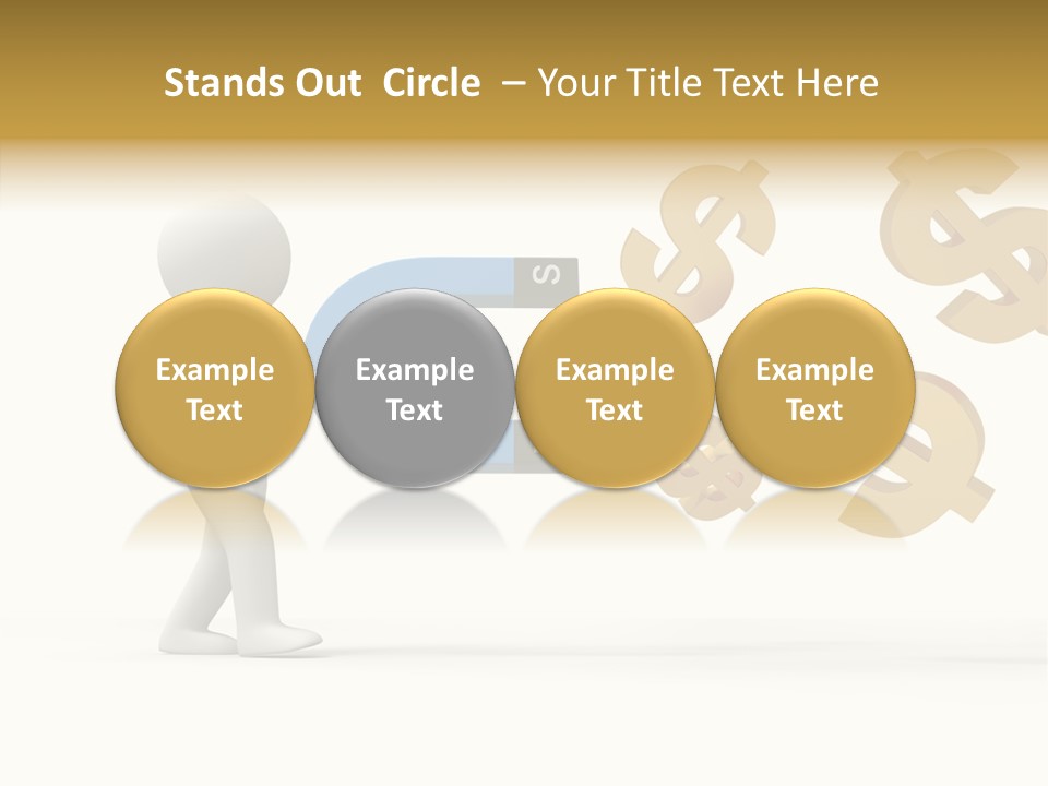 A Person Pushing A Magnet With Dollar Signs Coming Out Of It PowerPoint Template