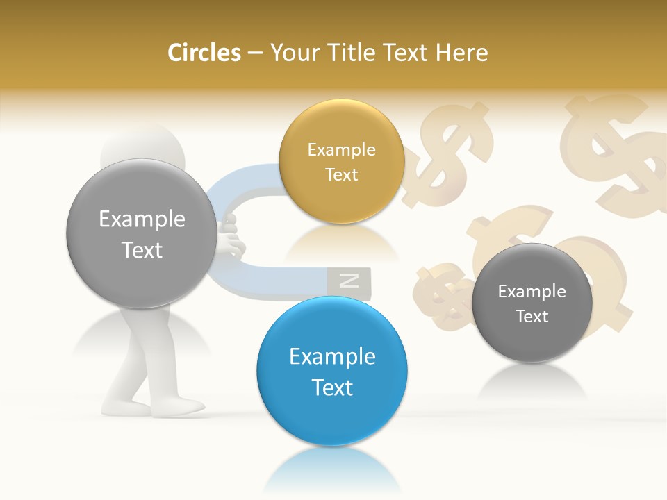 A Person Pushing A Magnet With Dollar Signs Coming Out Of It PowerPoint Template