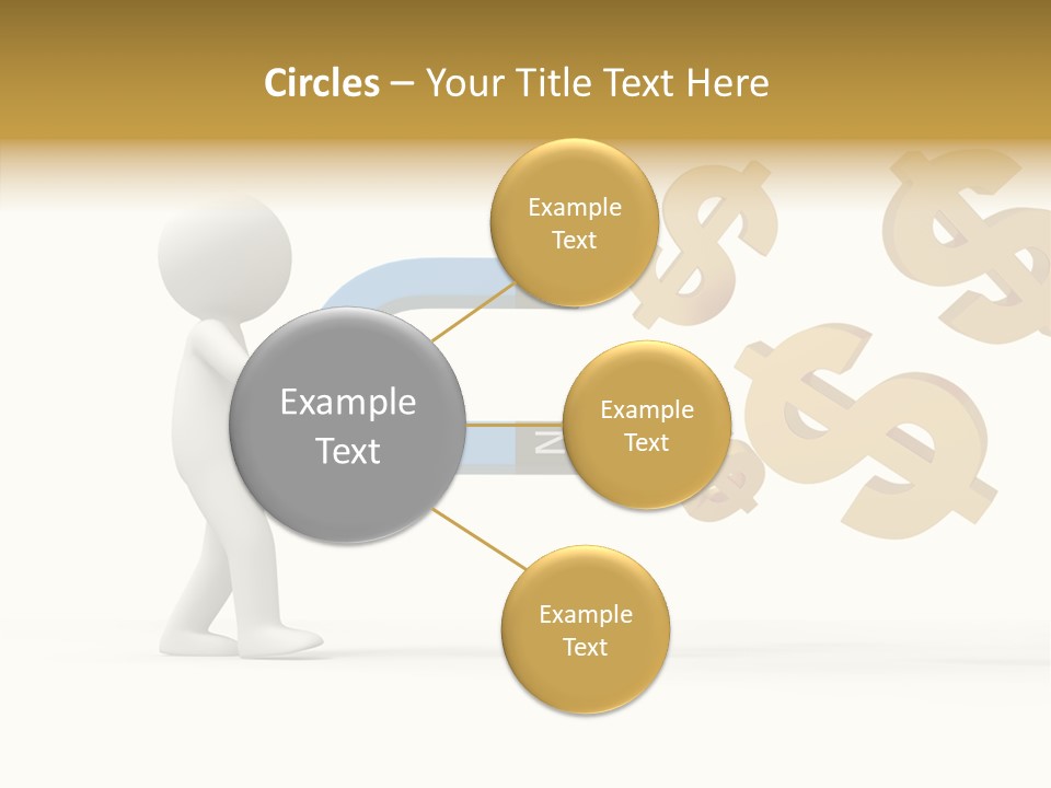 A Person Pushing A Magnet With Dollar Signs Coming Out Of It PowerPoint Template