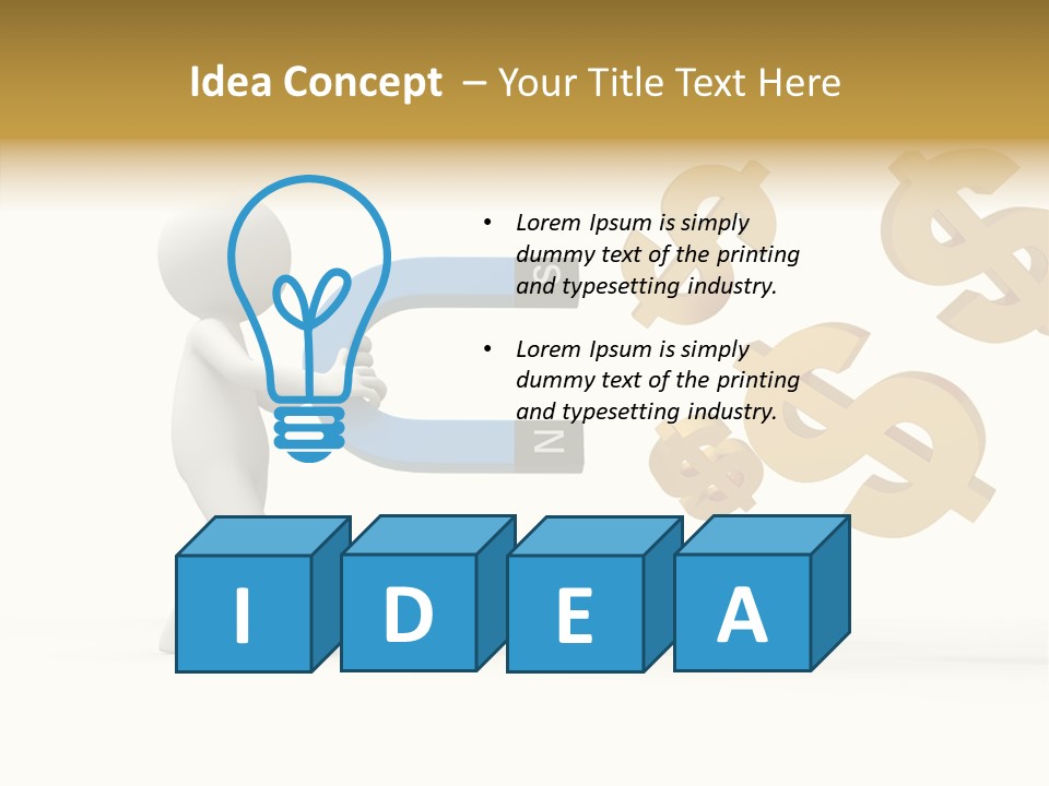 A Person Pushing A Magnet With Dollar Signs Coming Out Of It PowerPoint Template