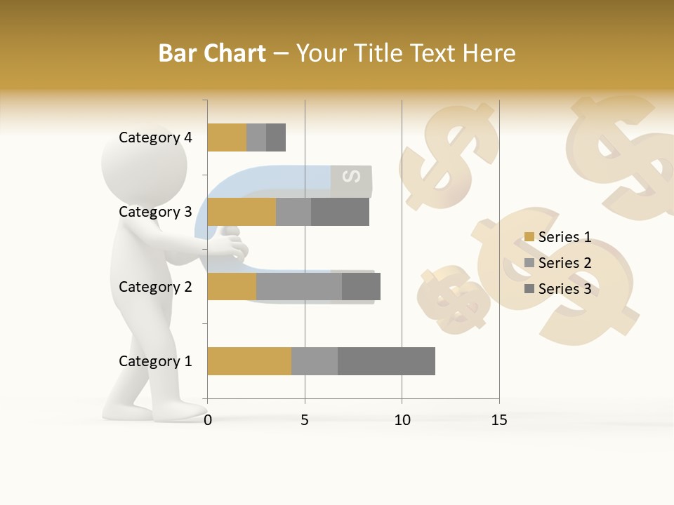 A Person Pushing A Magnet With Dollar Signs Coming Out Of It PowerPoint Template