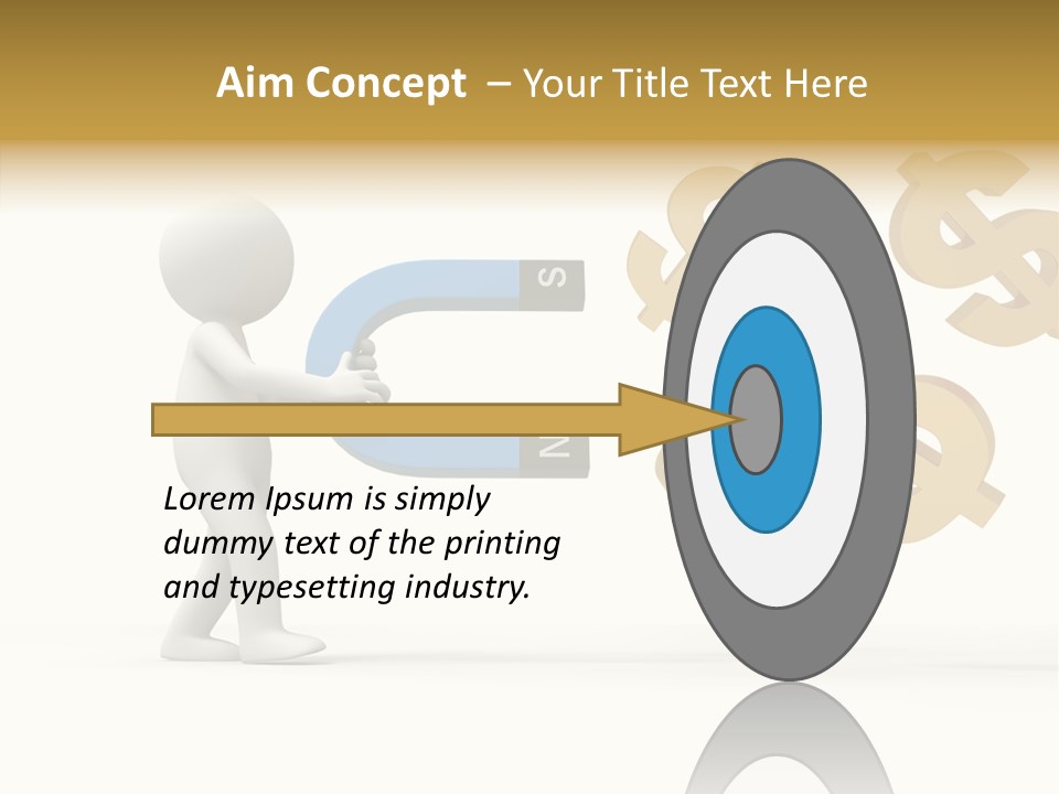 A Person Pushing A Magnet With Dollar Signs Coming Out Of It PowerPoint Template