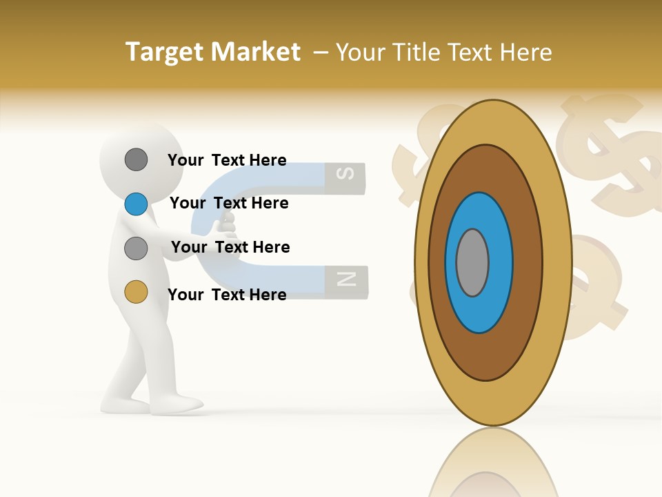 A Person Pushing A Magnet With Dollar Signs Coming Out Of It PowerPoint Template