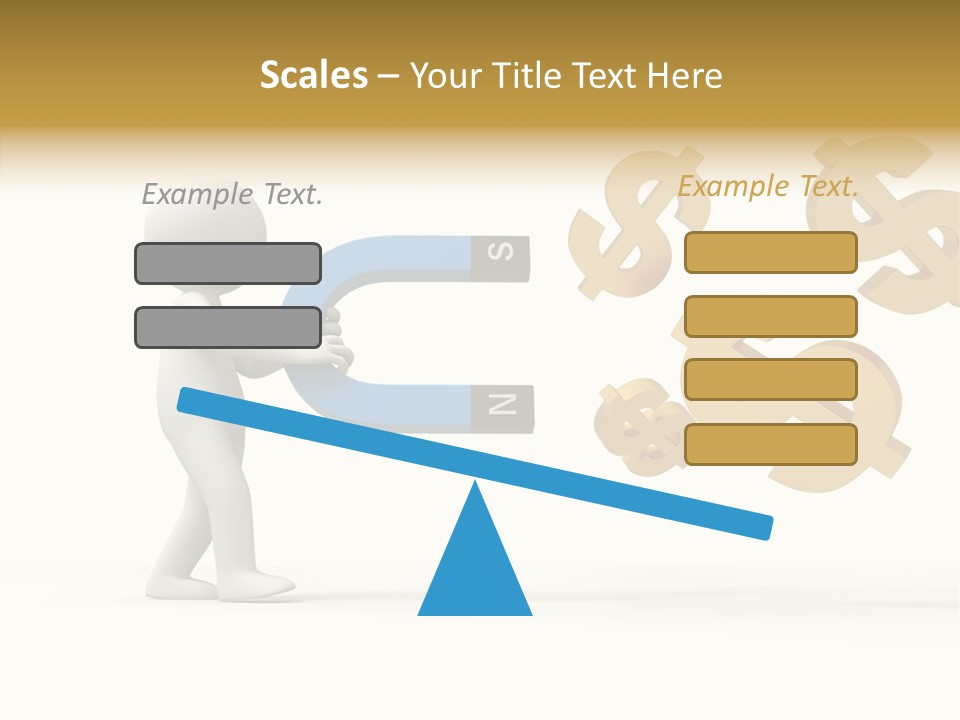 A Person Pushing A Magnet With Dollar Signs Coming Out Of It PowerPoint Template