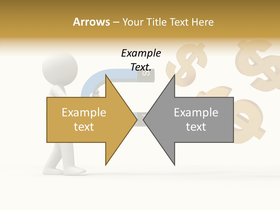 A Person Pushing A Magnet With Dollar Signs Coming Out Of It PowerPoint Template