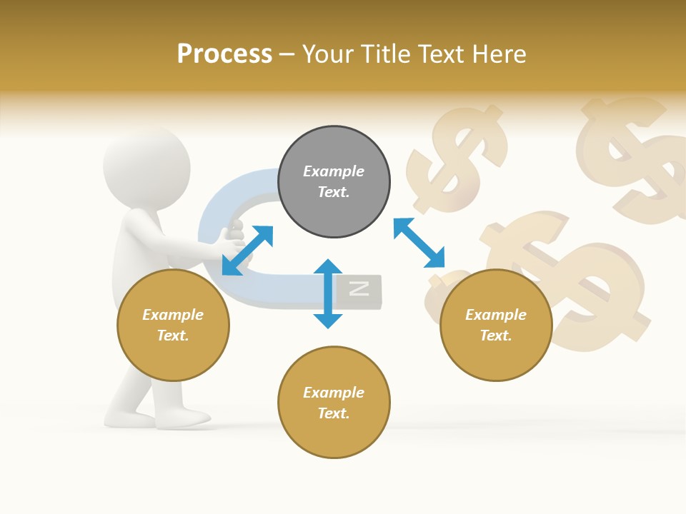 A Person Pushing A Magnet With Dollar Signs Coming Out Of It PowerPoint Template
