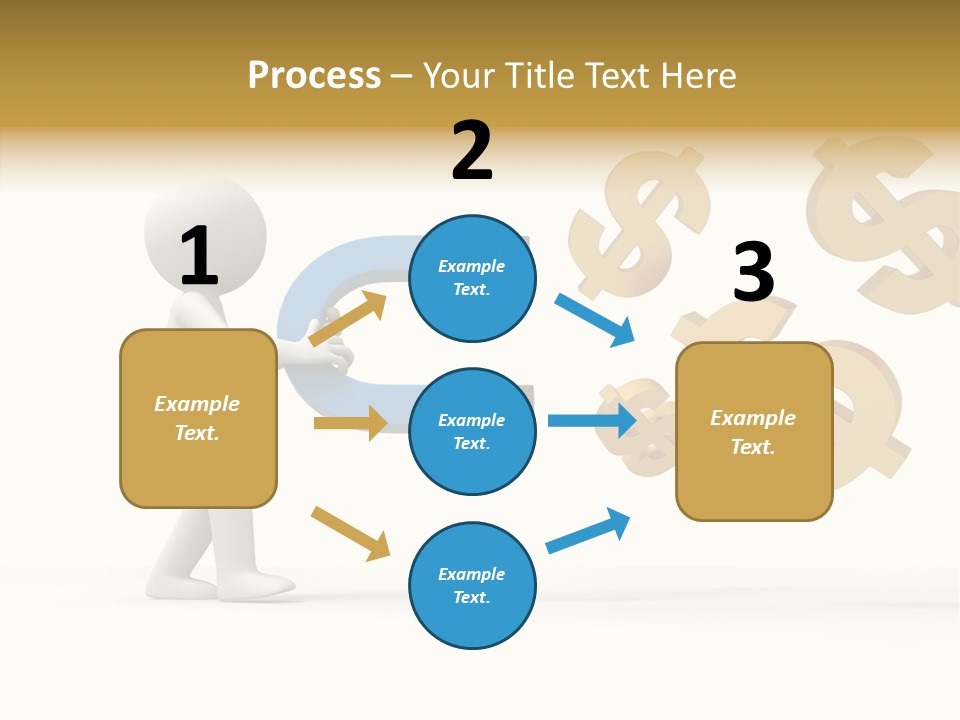 A Person Pushing A Magnet With Dollar Signs Coming Out Of It PowerPoint Template