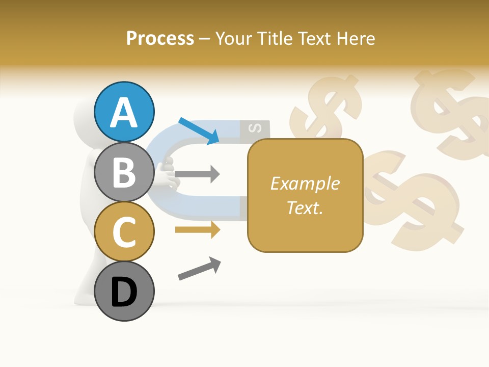 A Person Pushing A Magnet With Dollar Signs Coming Out Of It PowerPoint Template