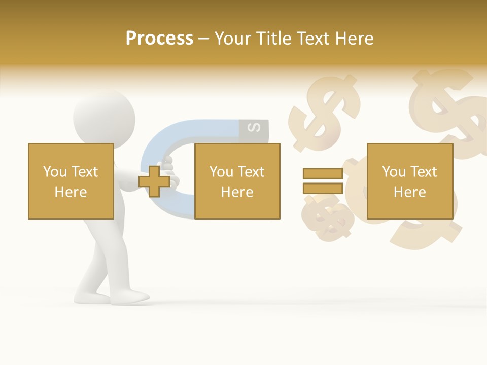 A Person Pushing A Magnet With Dollar Signs Coming Out Of It PowerPoint Template