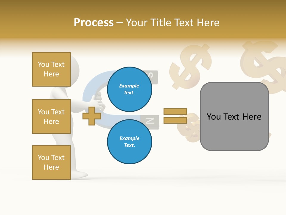 A Person Pushing A Magnet With Dollar Signs Coming Out Of It PowerPoint Template