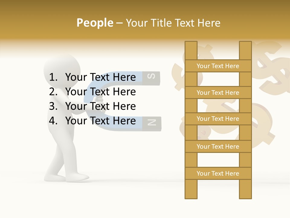 A Person Pushing A Magnet With Dollar Signs Coming Out Of It PowerPoint Template