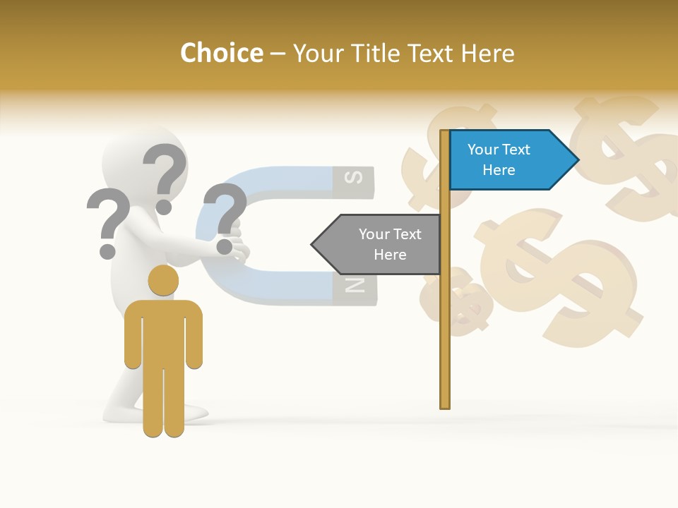 A Person Pushing A Magnet With Dollar Signs Coming Out Of It PowerPoint Template