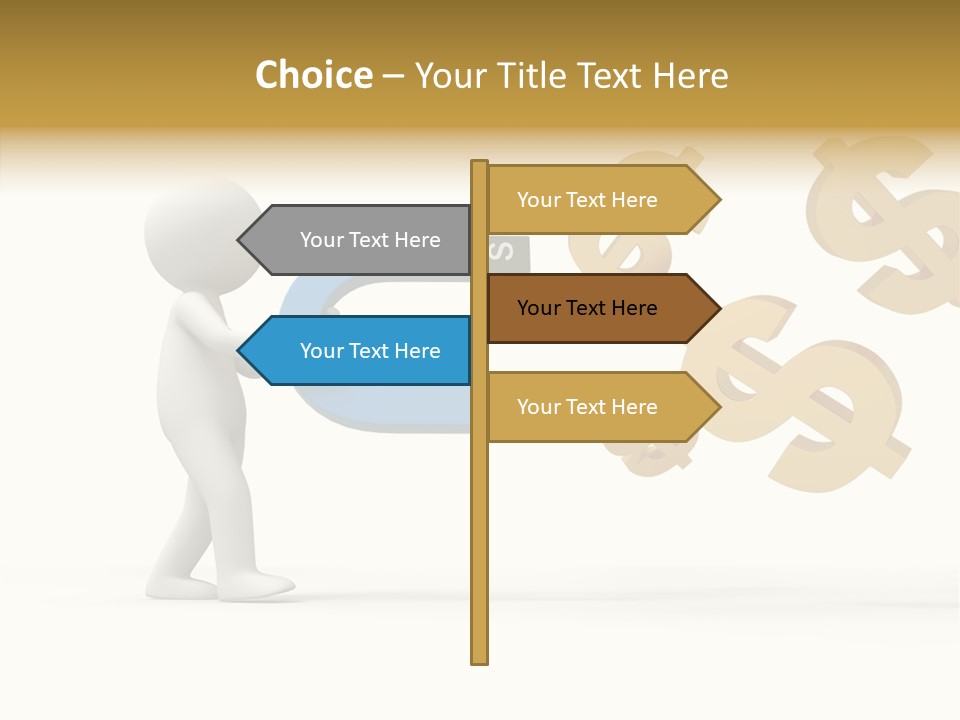 A Person Pushing A Magnet With Dollar Signs Coming Out Of It PowerPoint Template