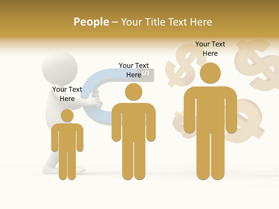 A Person Pushing A Magnet With Dollar Signs Coming Out Of It PowerPoint Template