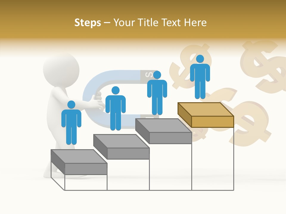 A Person Pushing A Magnet With Dollar Signs Coming Out Of It PowerPoint Template