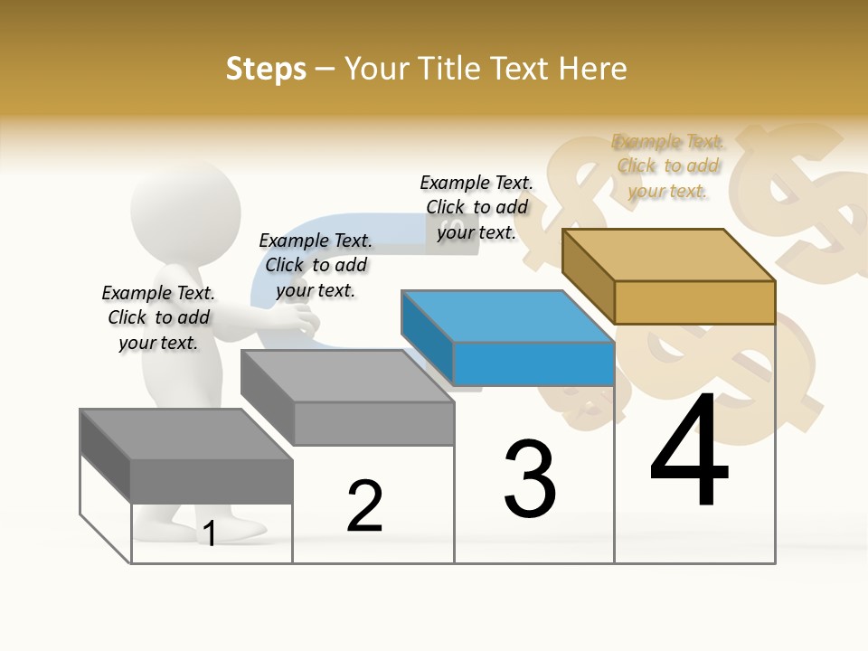 A Person Pushing A Magnet With Dollar Signs Coming Out Of It PowerPoint Template