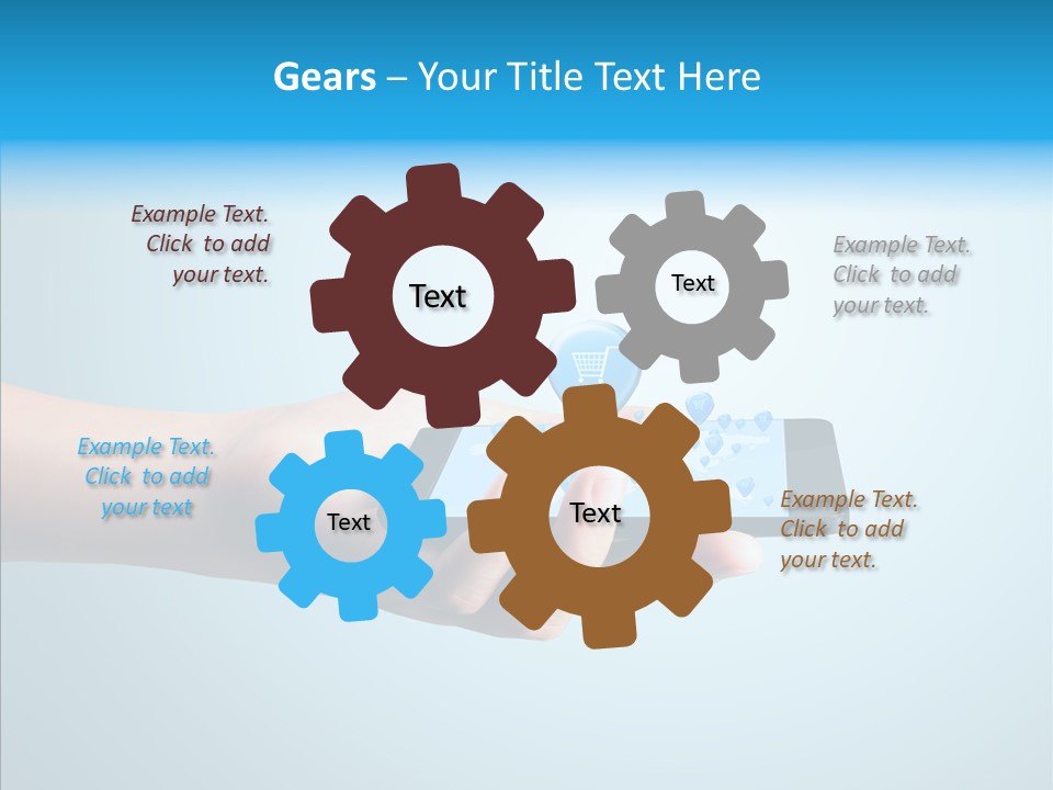 A Person Holding A Cell Phone With A Shopping Cart On It PowerPoint Template