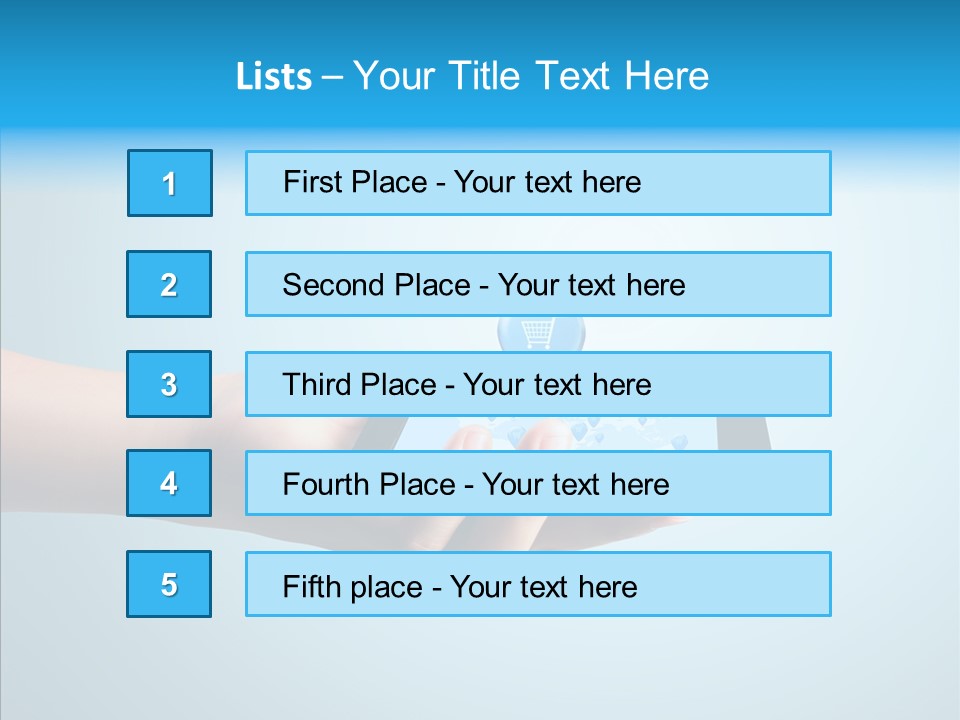 A Person Holding A Cell Phone With A Shopping Cart On It PowerPoint Template