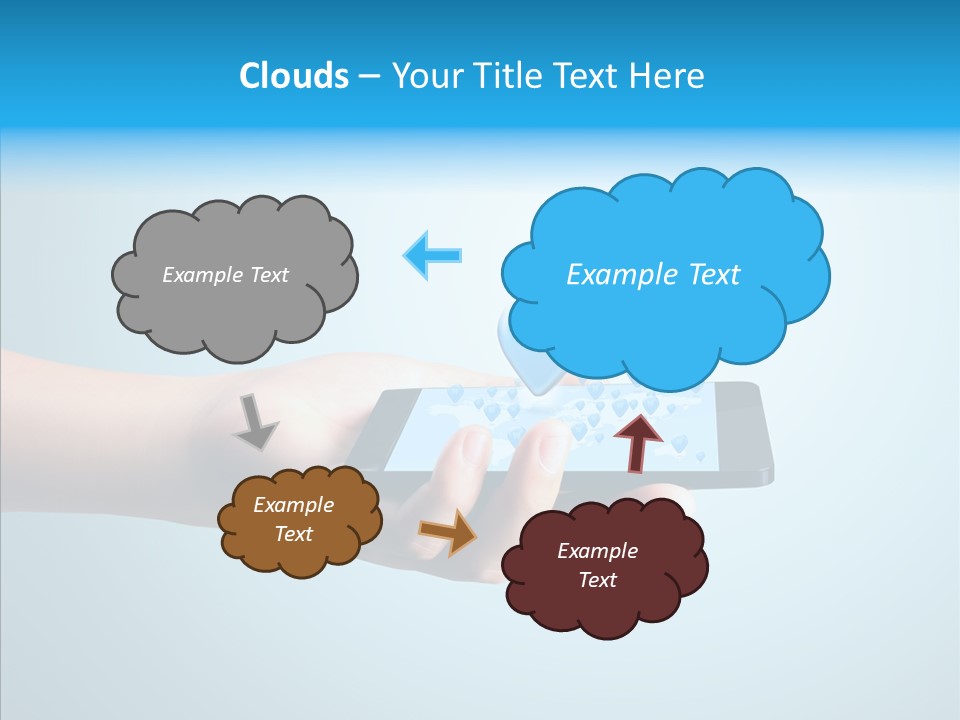 A Person Holding A Cell Phone With A Shopping Cart On It PowerPoint Template