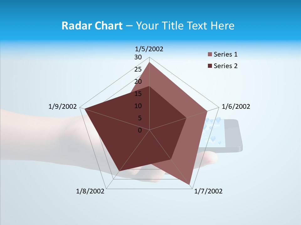 A Person Holding A Cell Phone With A Shopping Cart On It PowerPoint Template