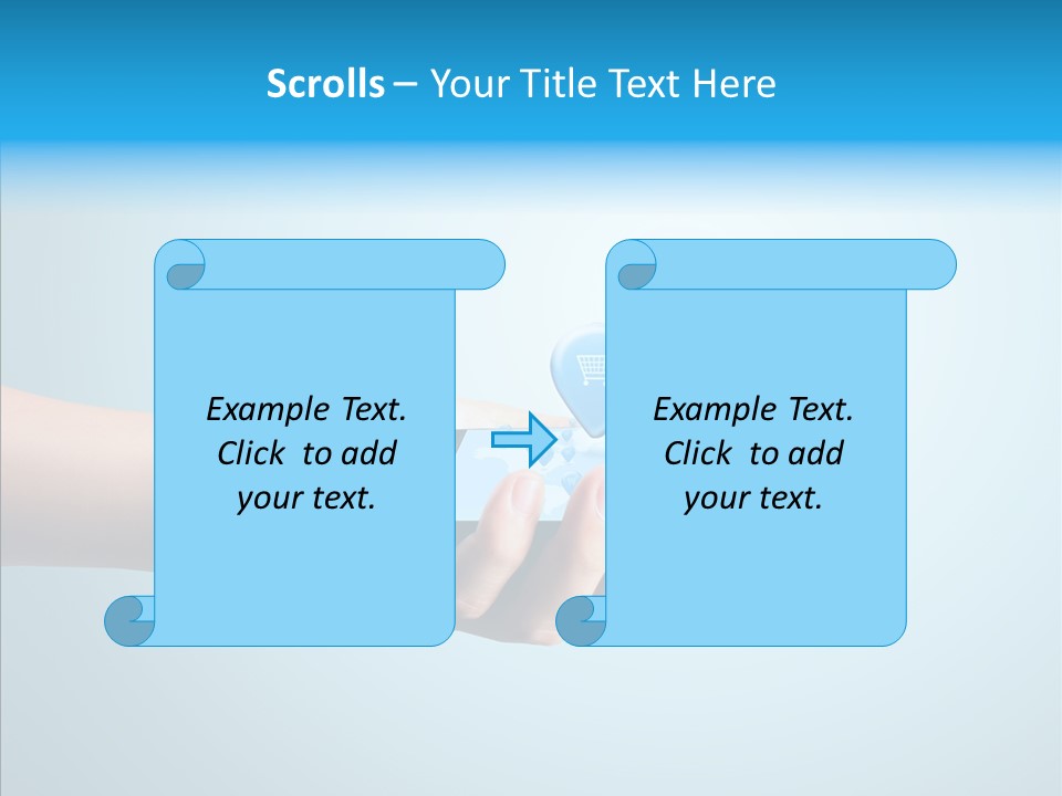 A Person Holding A Cell Phone With A Shopping Cart On It PowerPoint Template