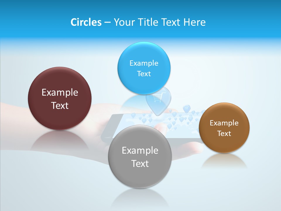 A Person Holding A Cell Phone With A Shopping Cart On It PowerPoint Template