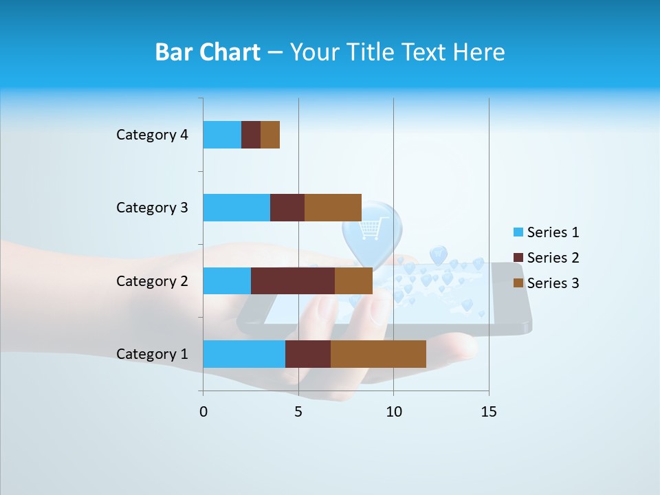 A Person Holding A Cell Phone With A Shopping Cart On It PowerPoint Template