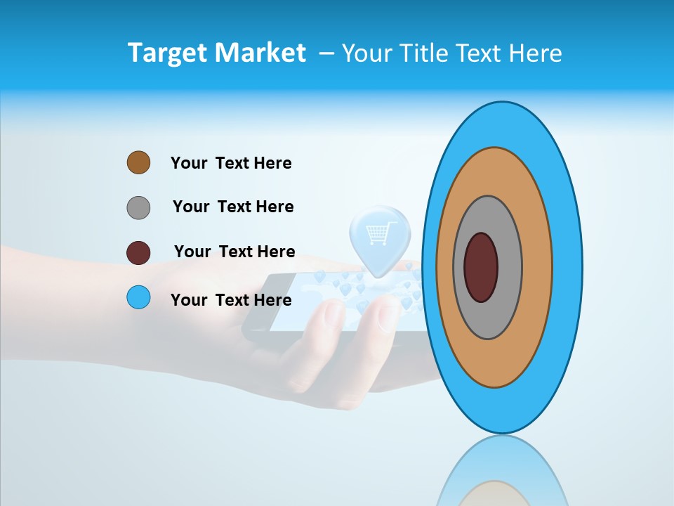 A Person Holding A Cell Phone With A Shopping Cart On It PowerPoint Template