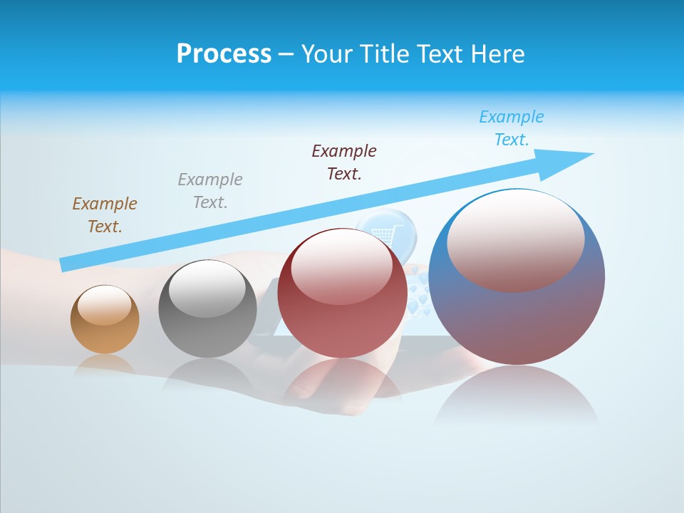 A Person Holding A Cell Phone With A Shopping Cart On It PowerPoint Template