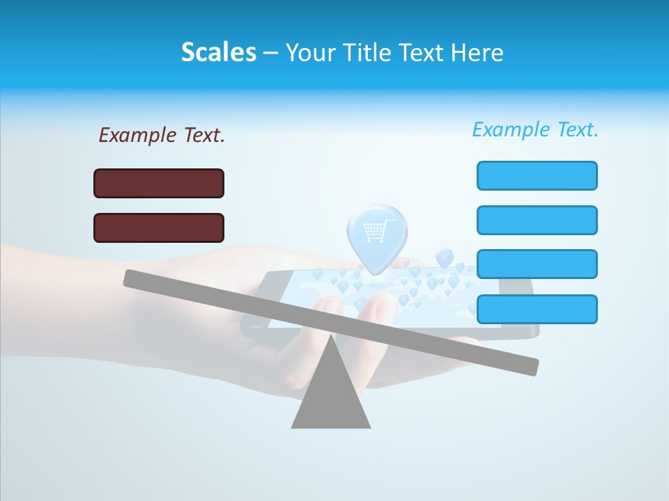 A Person Holding A Cell Phone With A Shopping Cart On It PowerPoint Template