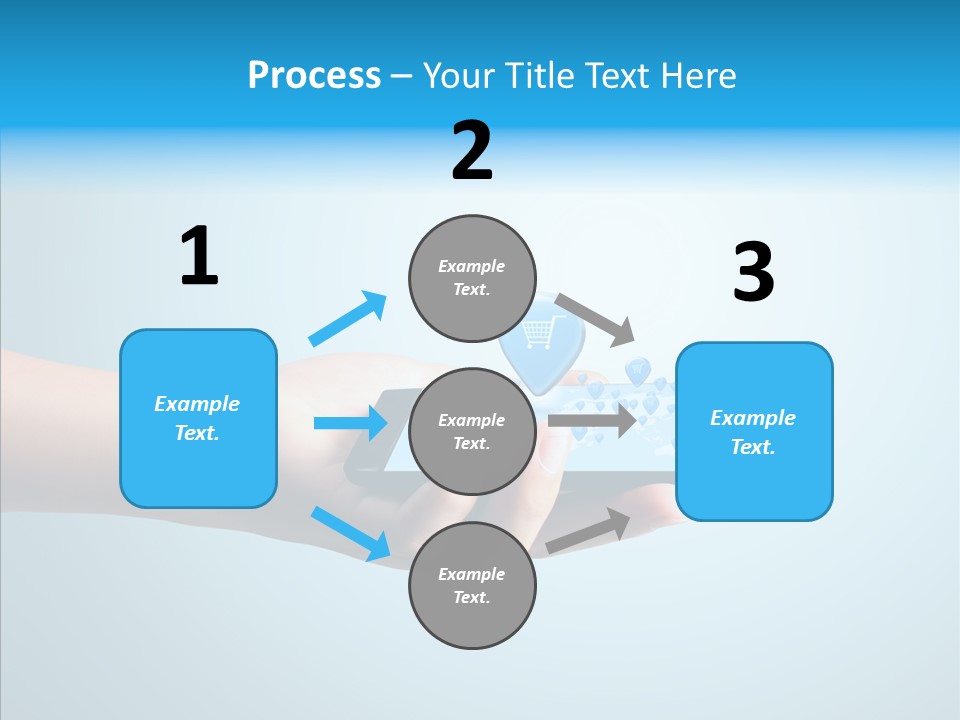 A Person Holding A Cell Phone With A Shopping Cart On It PowerPoint Template