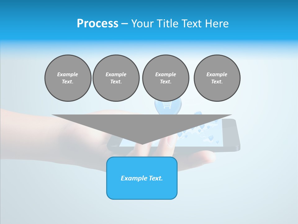 A Person Holding A Cell Phone With A Shopping Cart On It PowerPoint Template