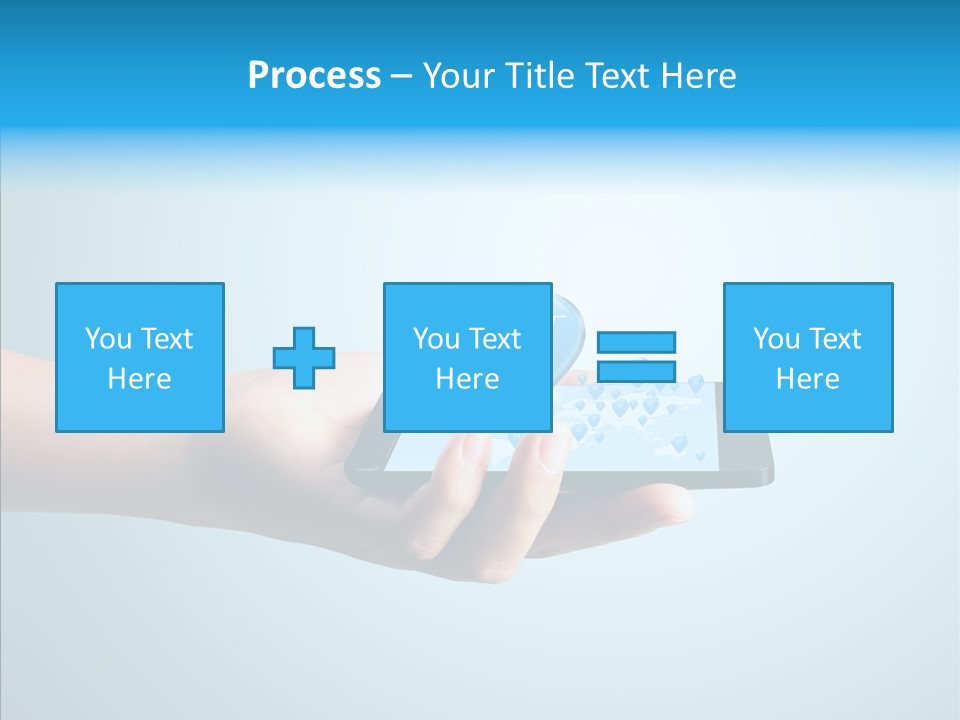 A Person Holding A Cell Phone With A Shopping Cart On It PowerPoint Template