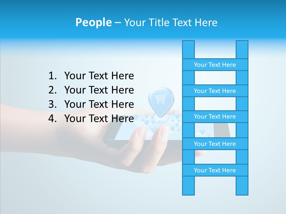 A Person Holding A Cell Phone With A Shopping Cart On It PowerPoint Template