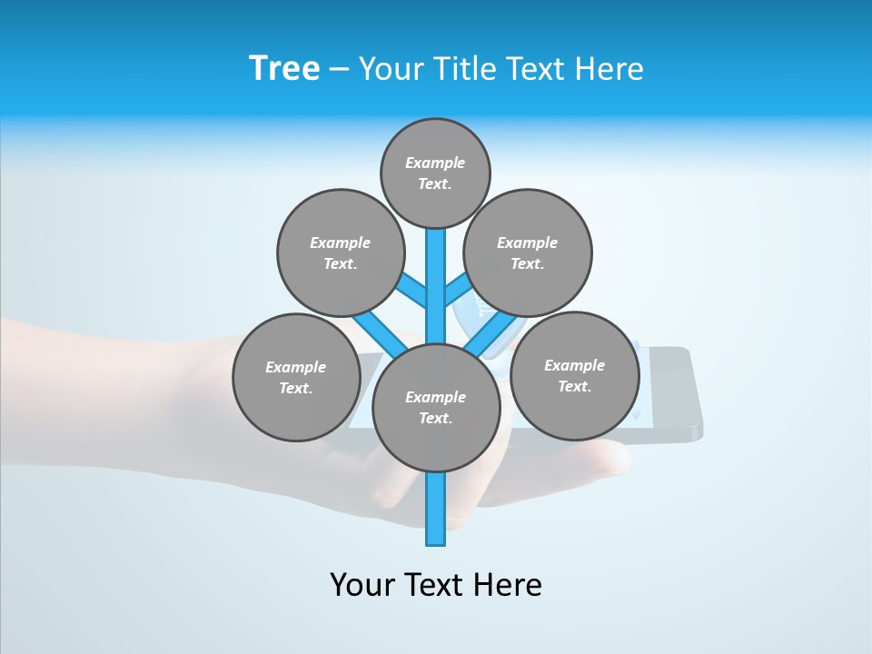 A Person Holding A Cell Phone With A Shopping Cart On It PowerPoint Template