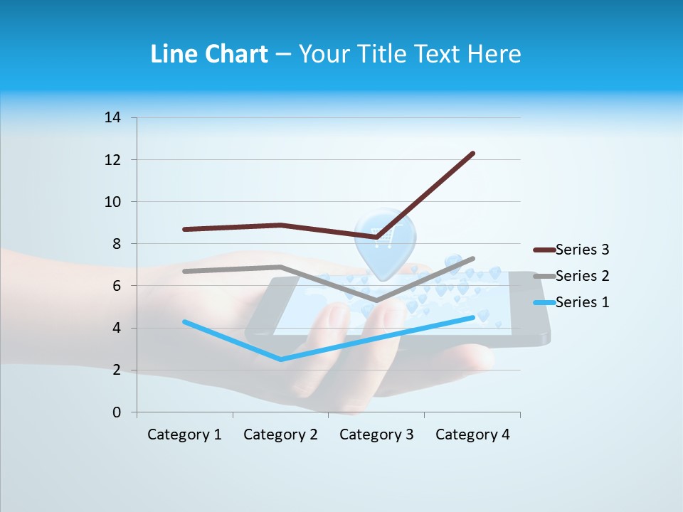 A Person Holding A Cell Phone With A Shopping Cart On It PowerPoint Template