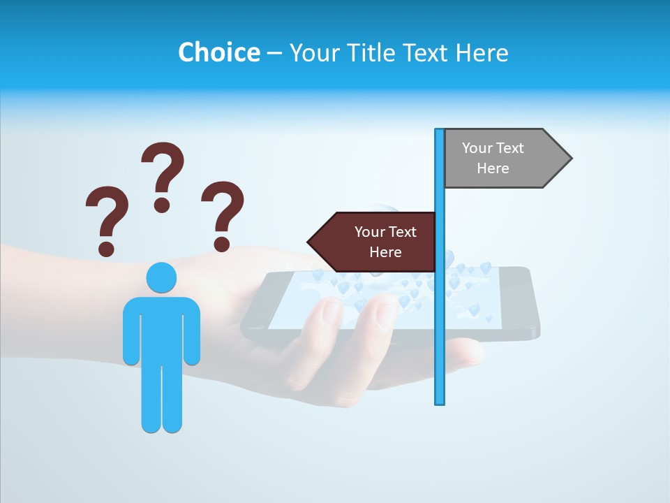 A Person Holding A Cell Phone With A Shopping Cart On It PowerPoint Template